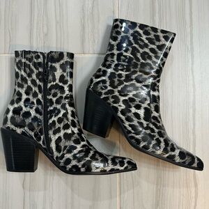 Jeffrey Campbell Leopard Leather Booties Size 9